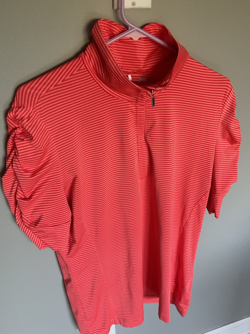 Nike golf Coral Stripe Short-Sleeve Quarter-Zip Top